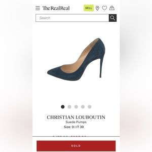 Christian Louboutin Navy Blue Suede Pumps (Size: 39)